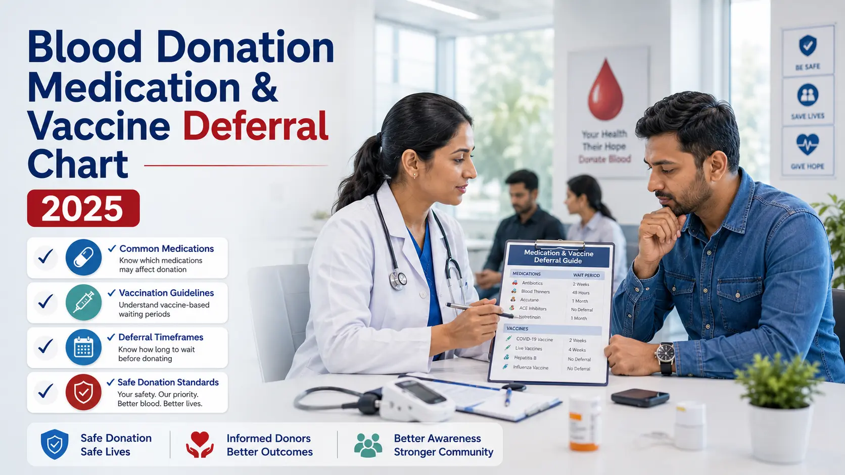 Medication and Vaccine Deferral Chart for Blood Donors